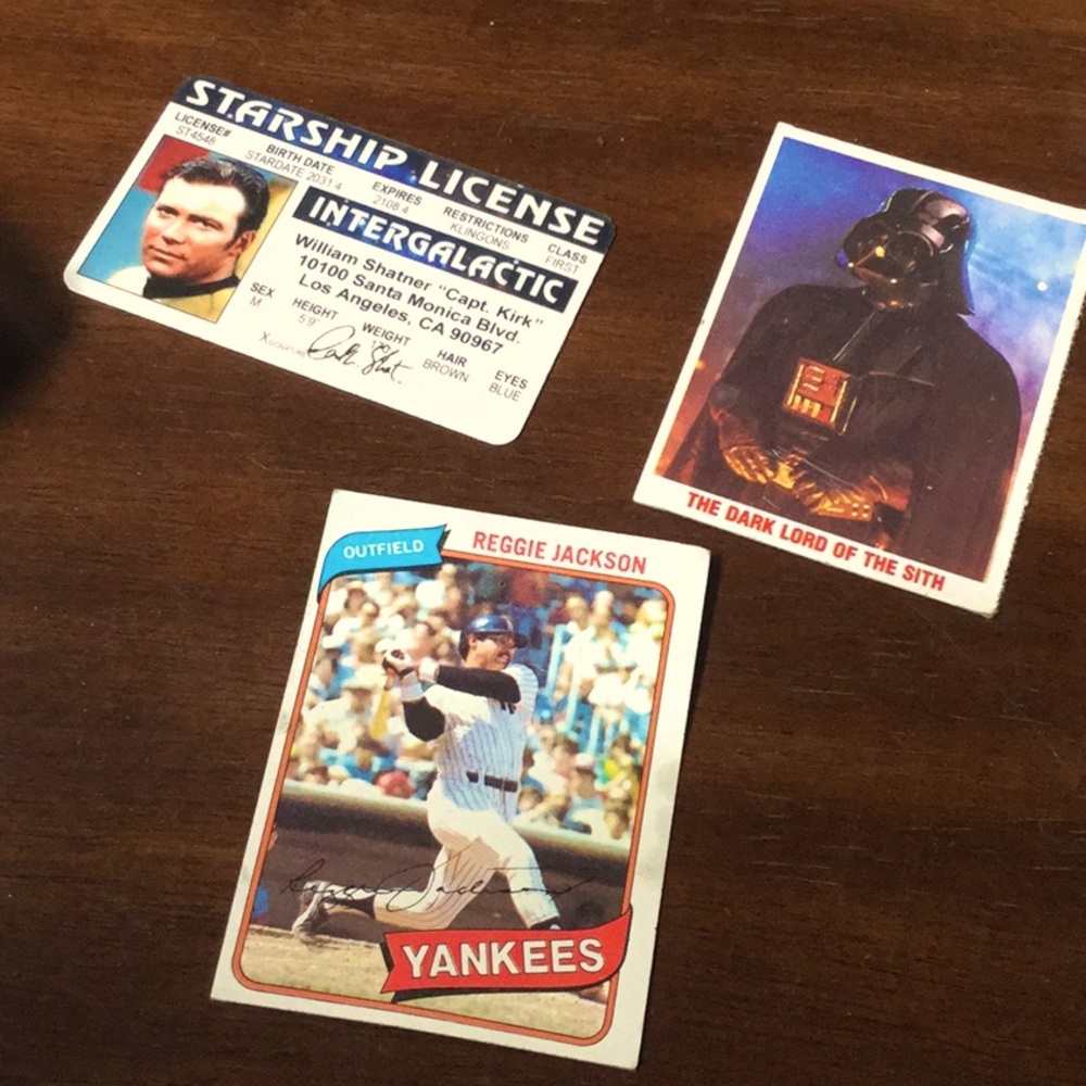 Reggie Jackson topps darth vadar Star Wars Star Trek cards vintage memorabilia